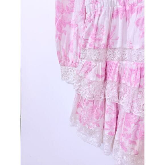 LoveShackFancy Santorini Dress in White & Pink Size XS - Picture 7 of 9